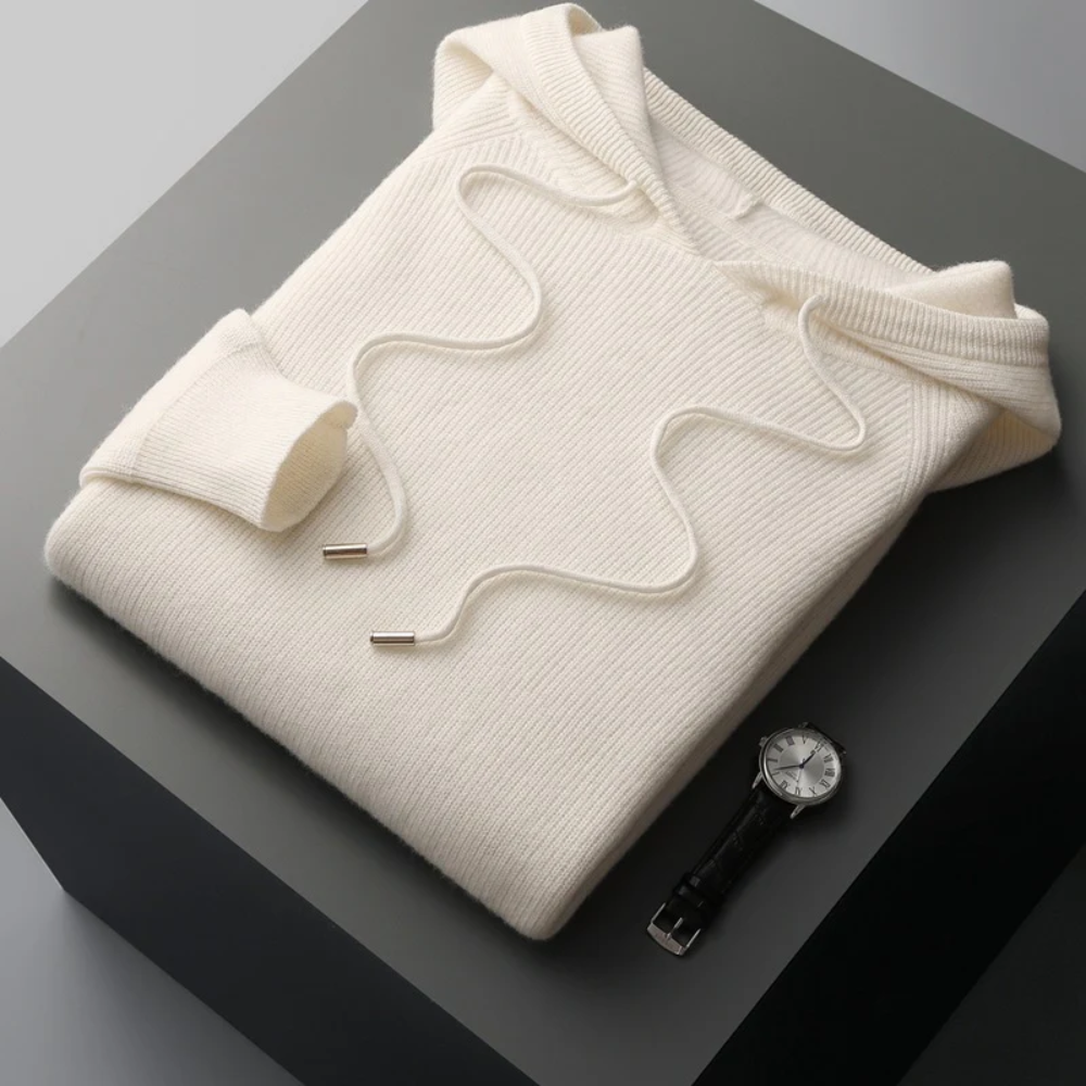 Felpa con cappuccio Arezzo in lana merino