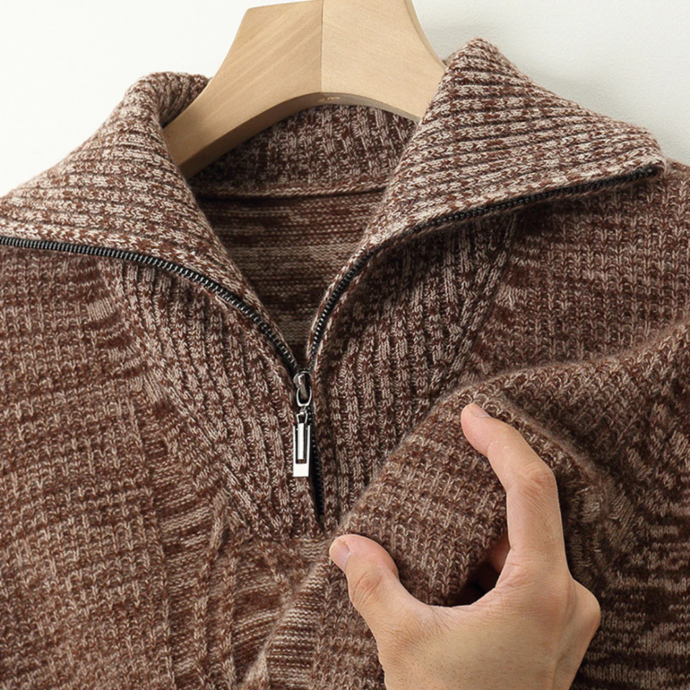Maglione con zip in lana merino Taranto