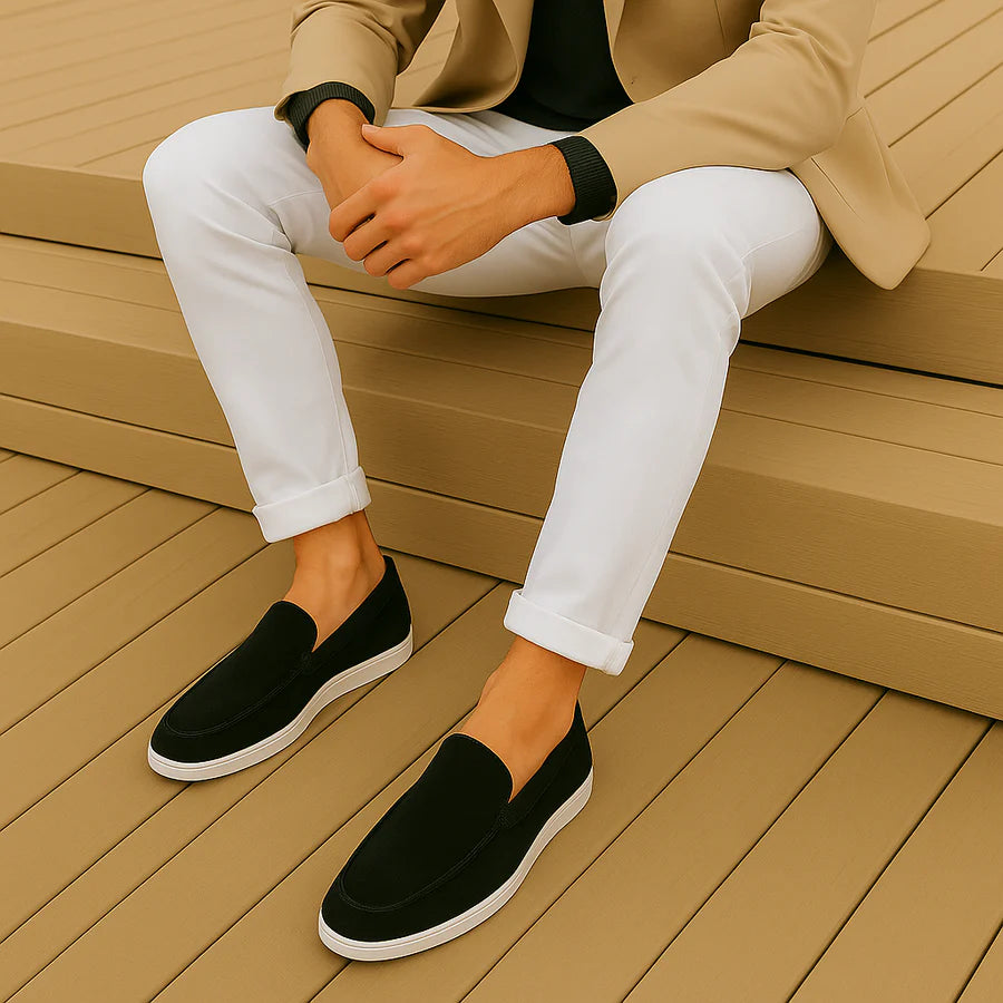 Mocassini casual in pelle scamosciata