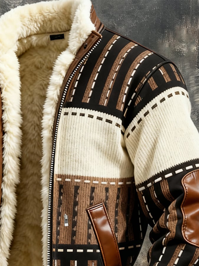 Giacca retro foderata in pile