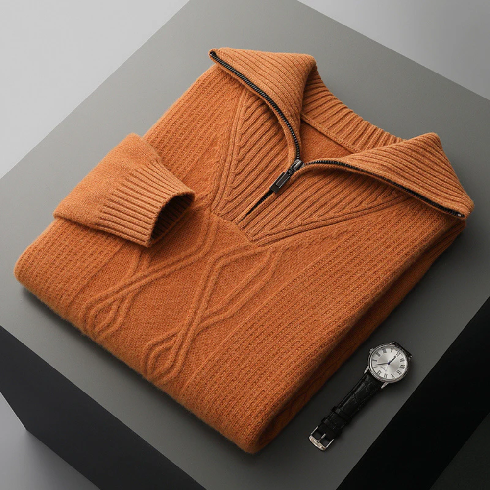 Maglione con zip in lana merino Taranto