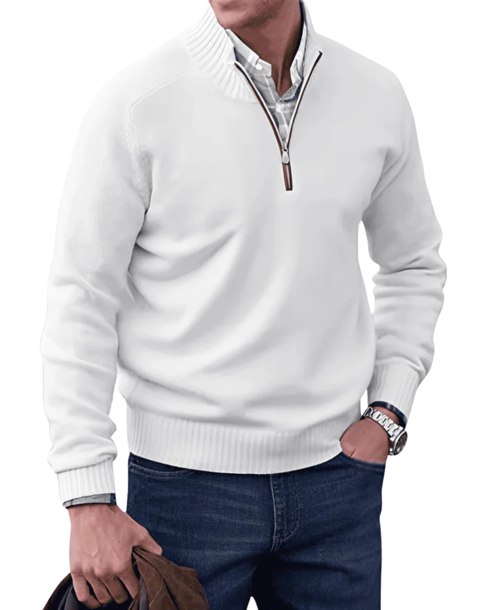 Maglione casual con zip