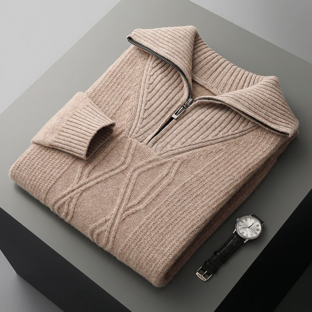 Maglione con zip in lana merino Taranto