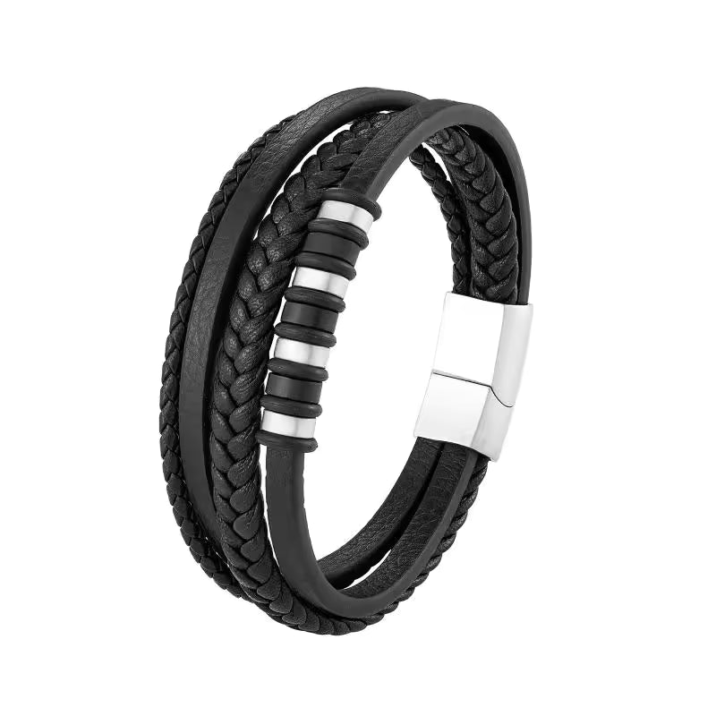 Bracciale classico in pelle multistrato