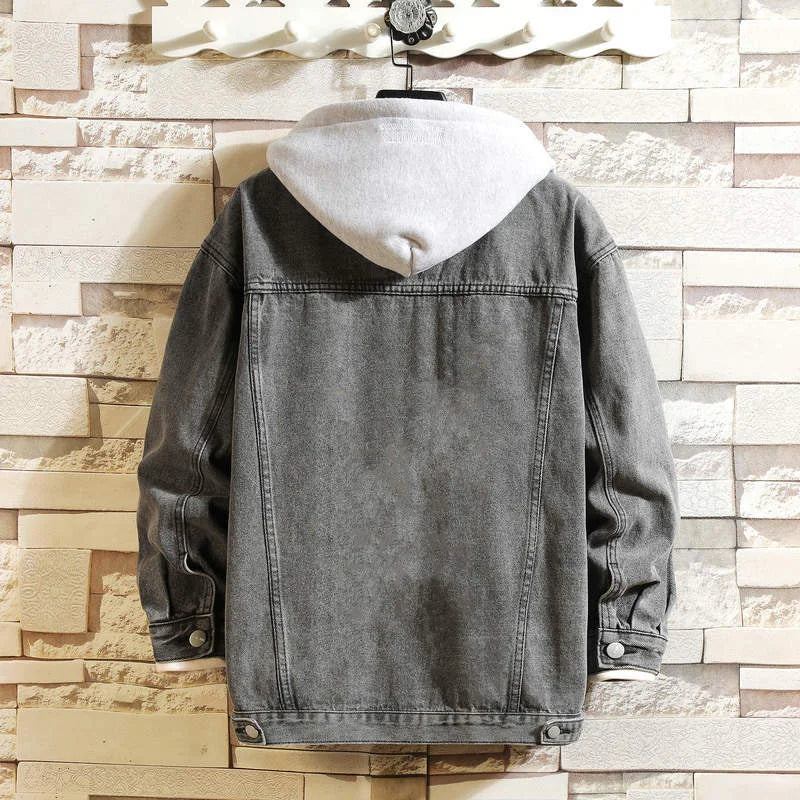 Elegante giacca di jeans con cappuccio
