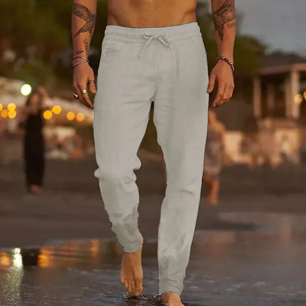 Pantaloni da spiaggia in lino