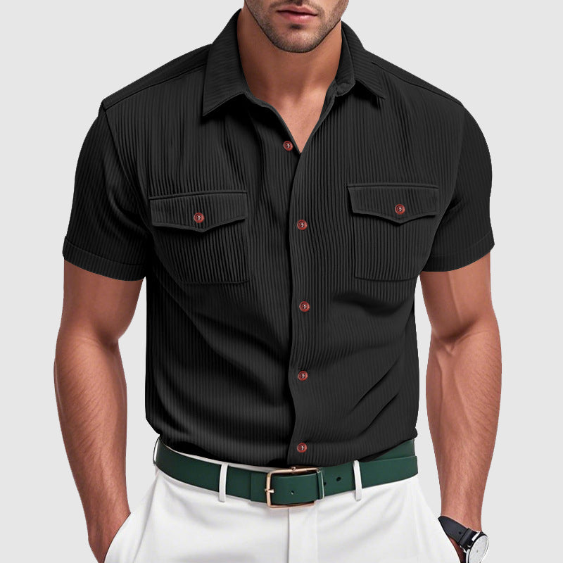 Camicia da uomo elegante in velluto a coste