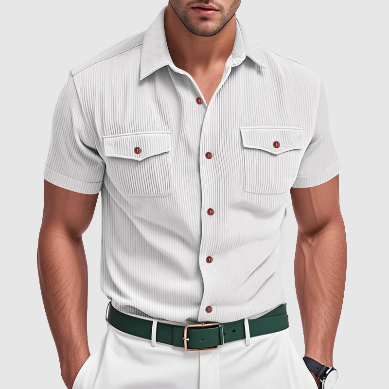 Camicia da uomo elegante in velluto a coste