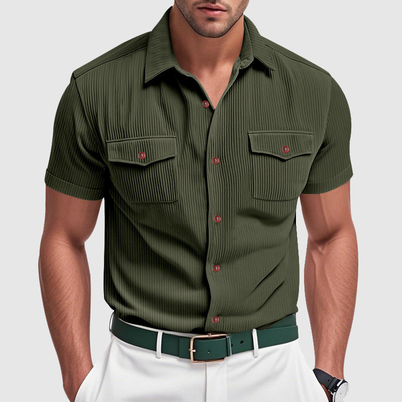 Camicia da uomo elegante in velluto a coste
