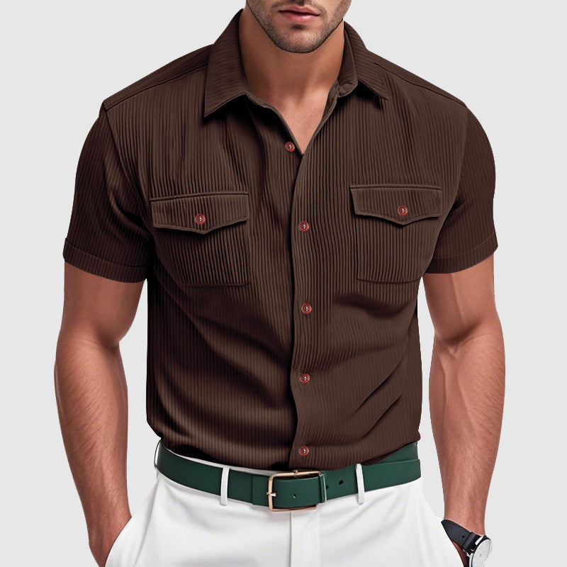 Camicia da uomo elegante in velluto a coste