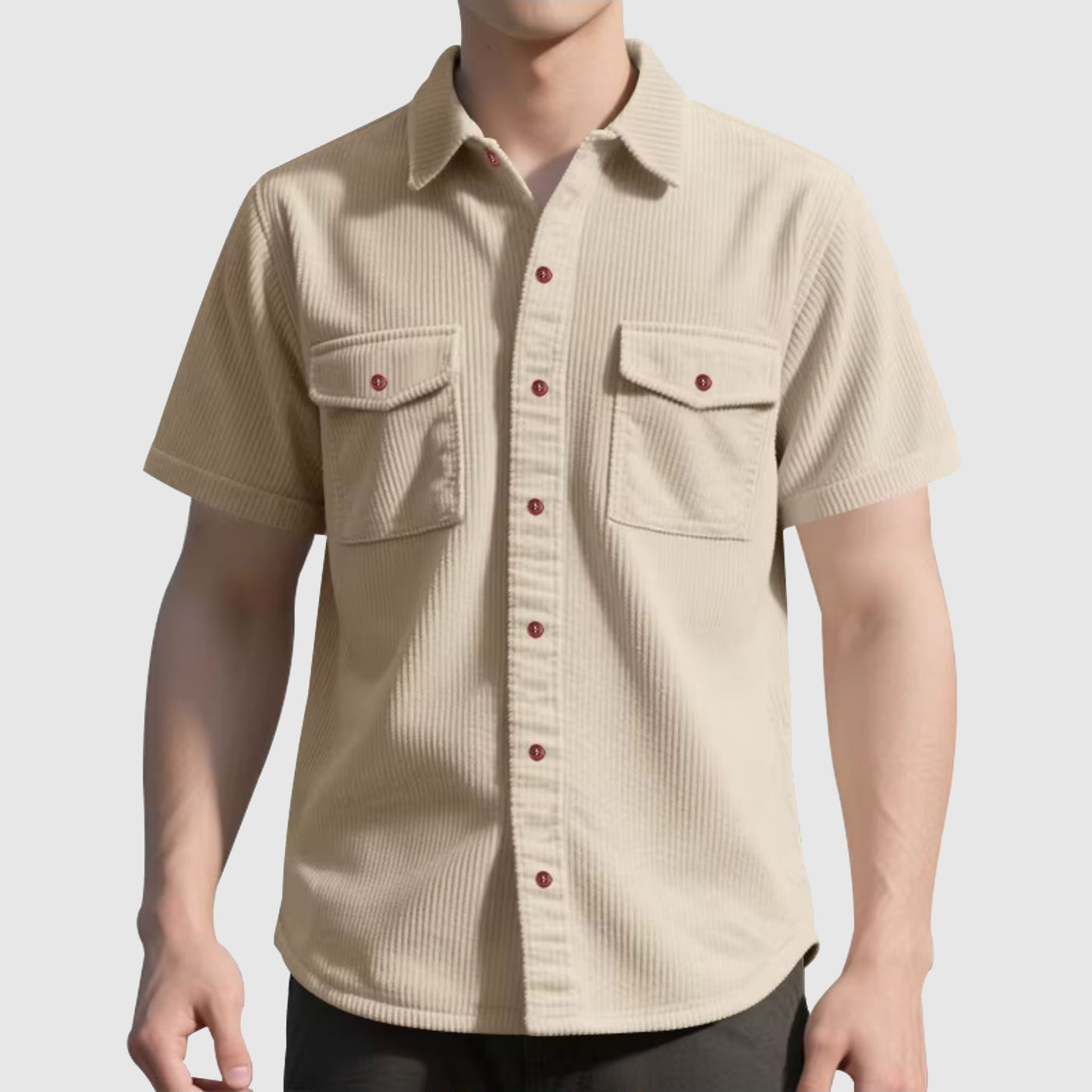 Camicia da uomo elegante in velluto a coste