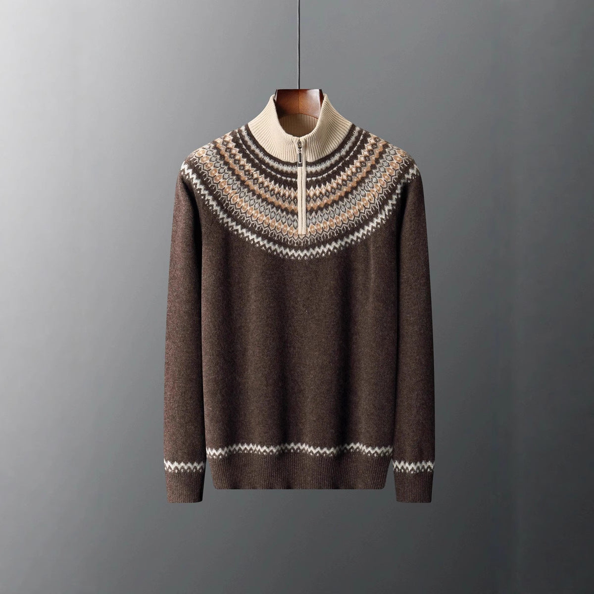 Maglione elegante con zip in cashmere