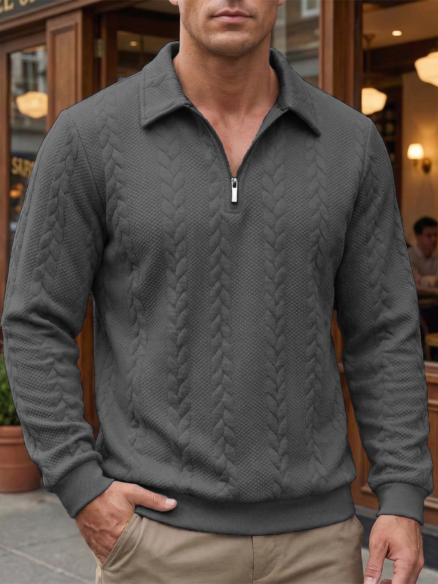 Maglione italiano con zip