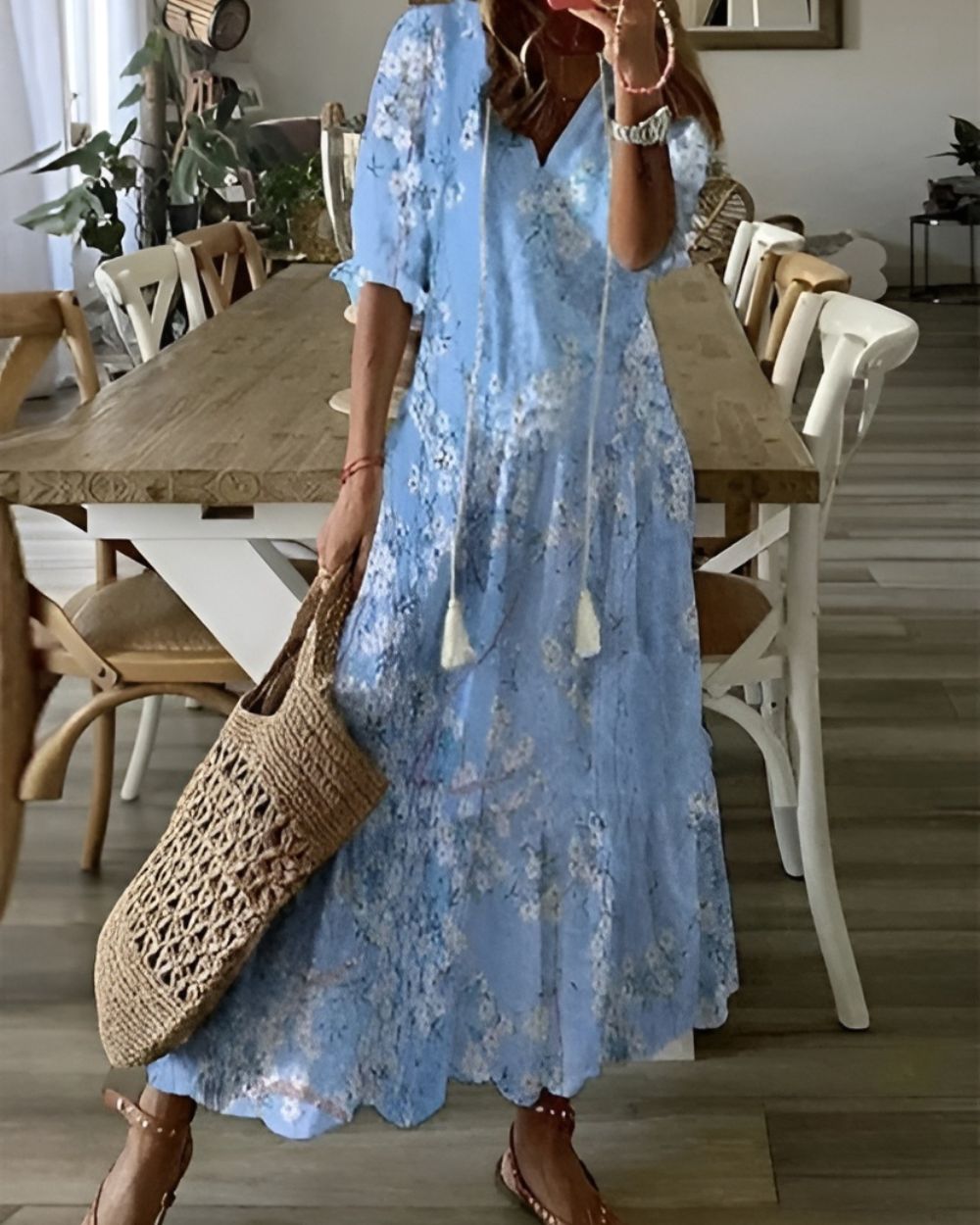 Abito lungo elegante in stile bohémien