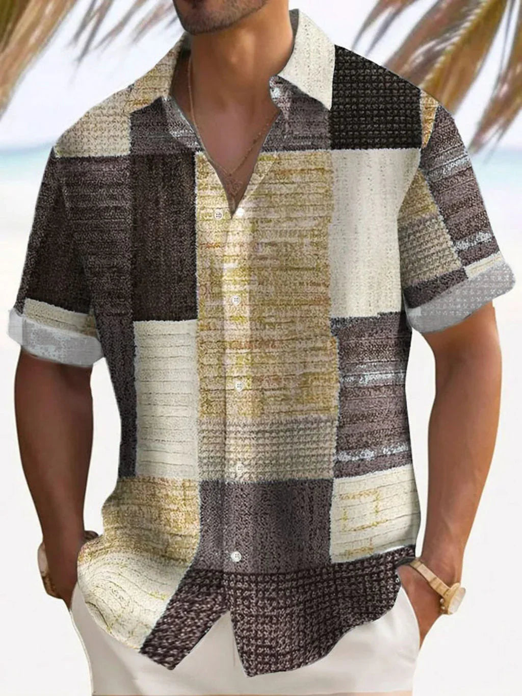 Camicia patchwork elegante
