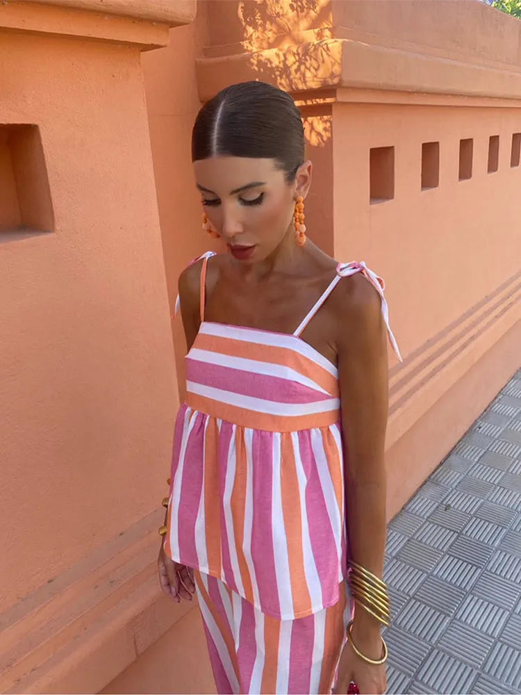 Lila - Set di pantaloni stampati Summer Ooutfit