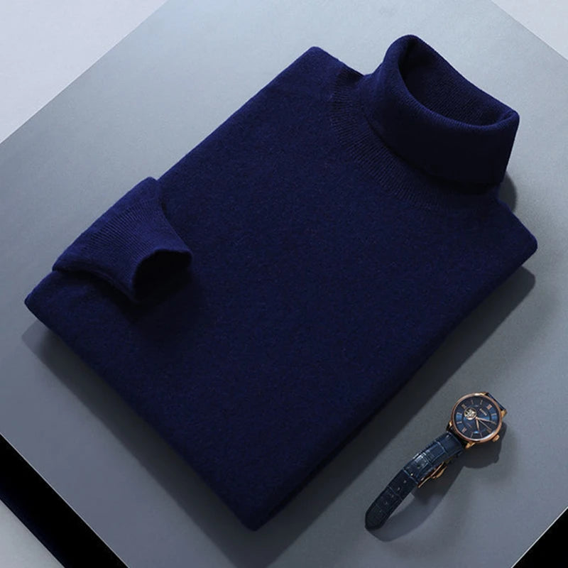 Elegante maglia a collo alto in cotone