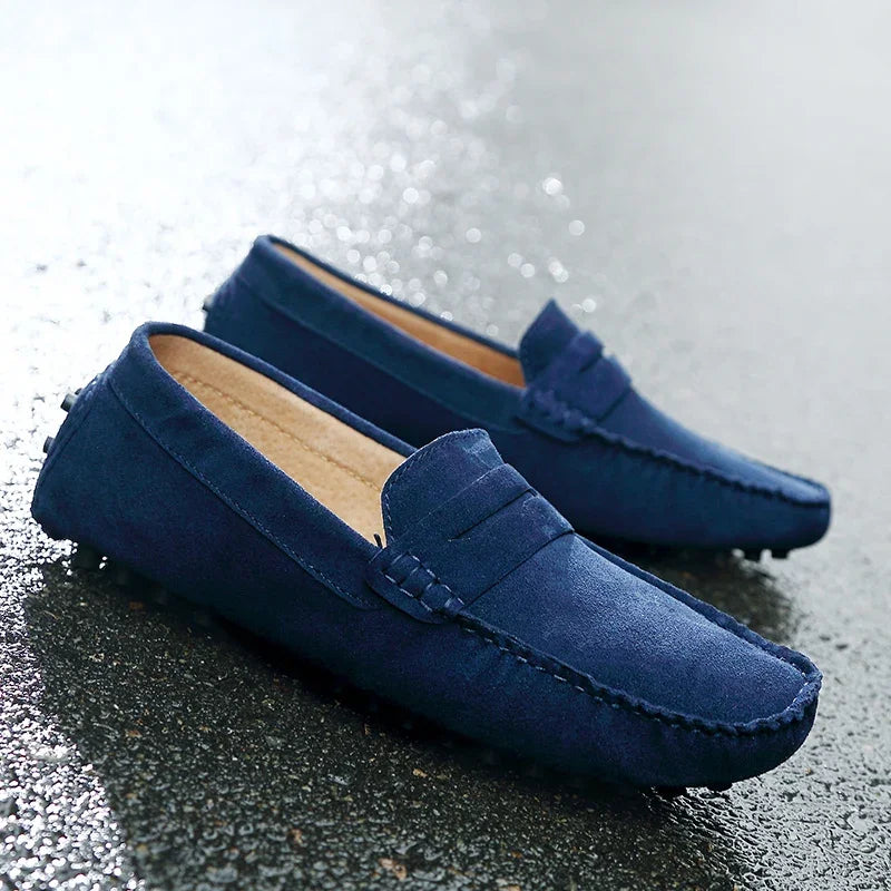 Mocassini casual in pelle scamosciata