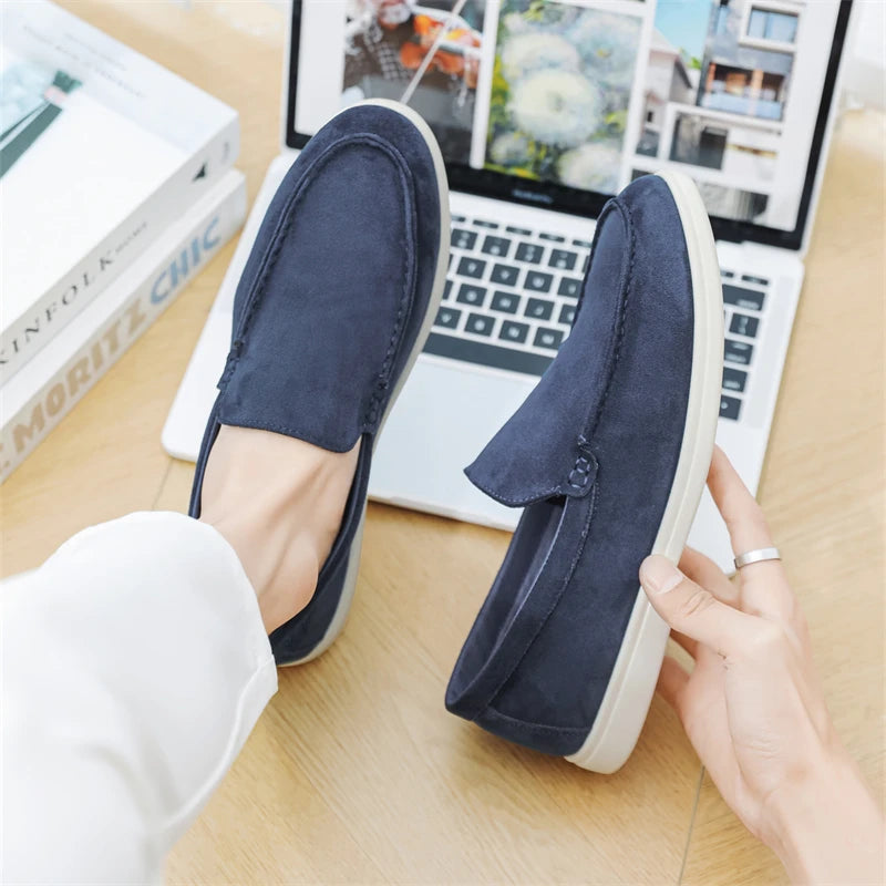 Mocassini casual in pelle scamosciata