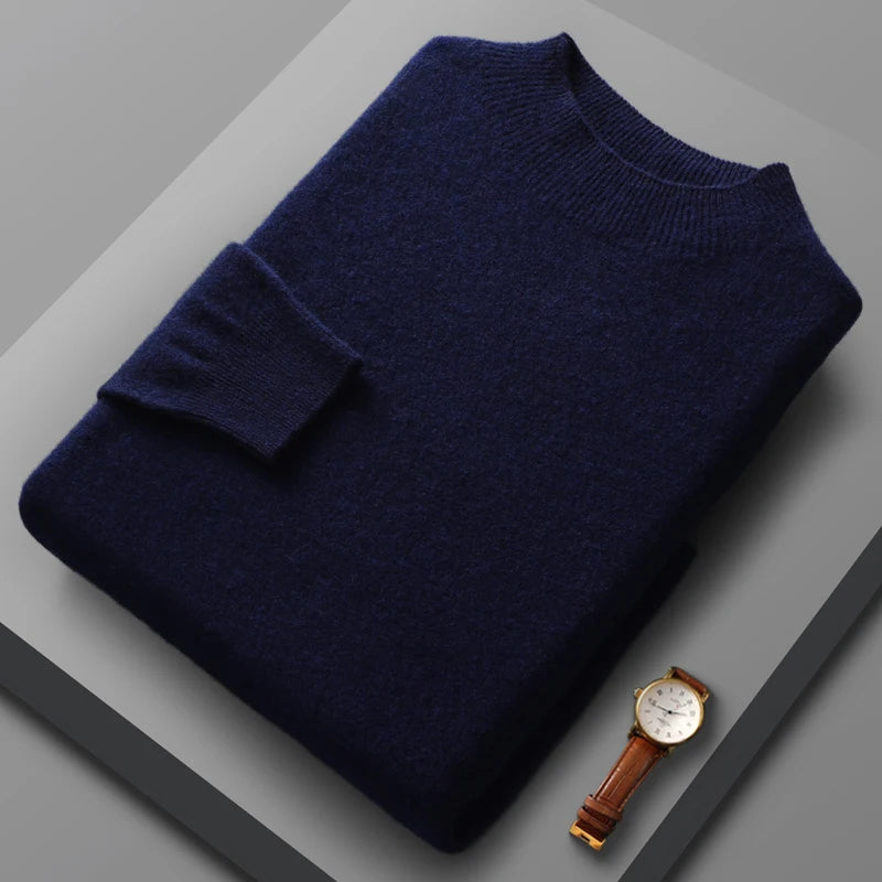 Maglione in cashmere con collo medio