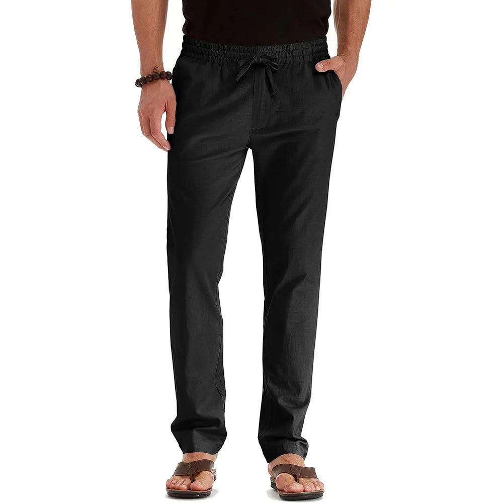 Pantaloni in cotone e lino