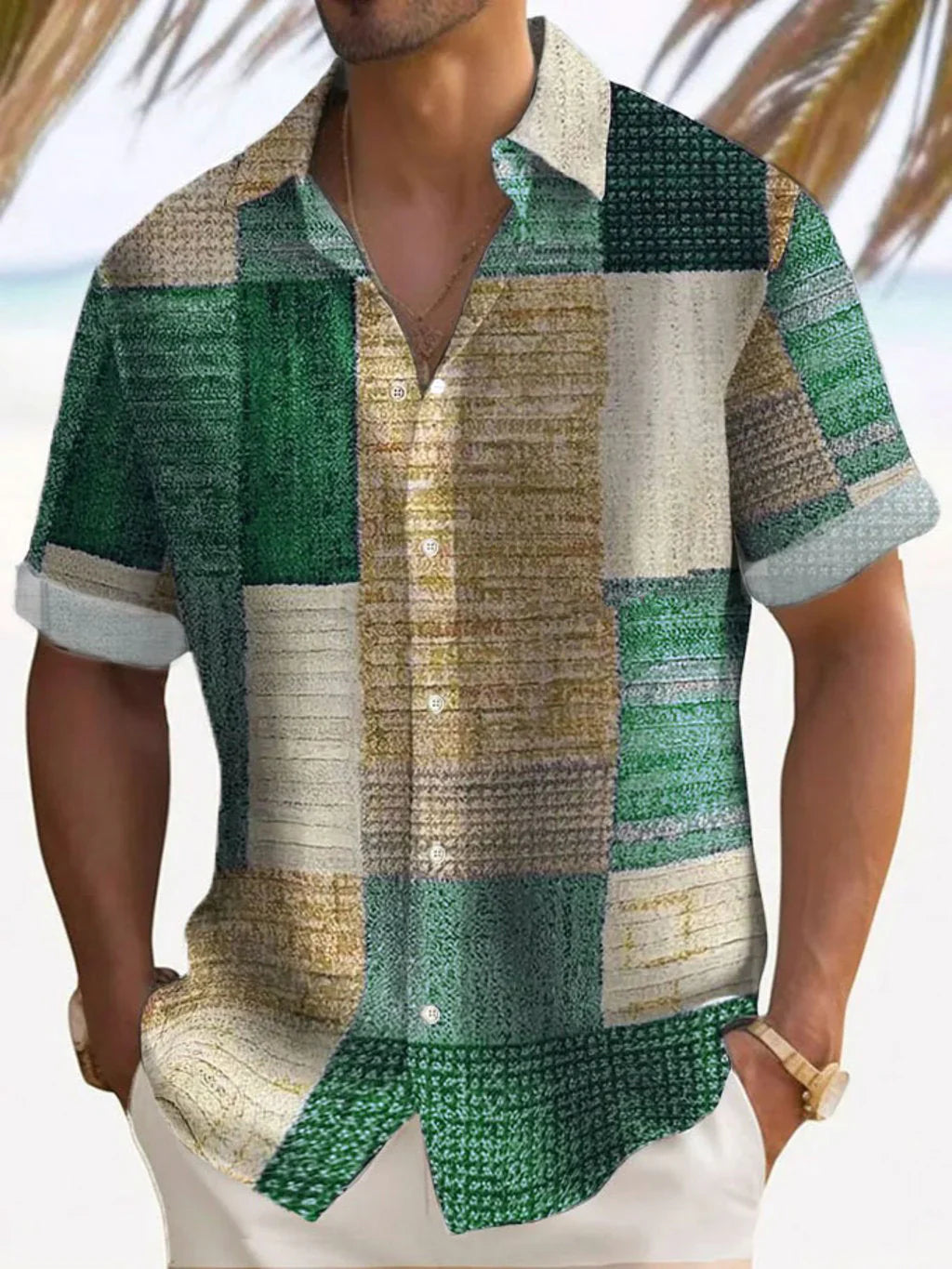 Camicia patchwork elegante