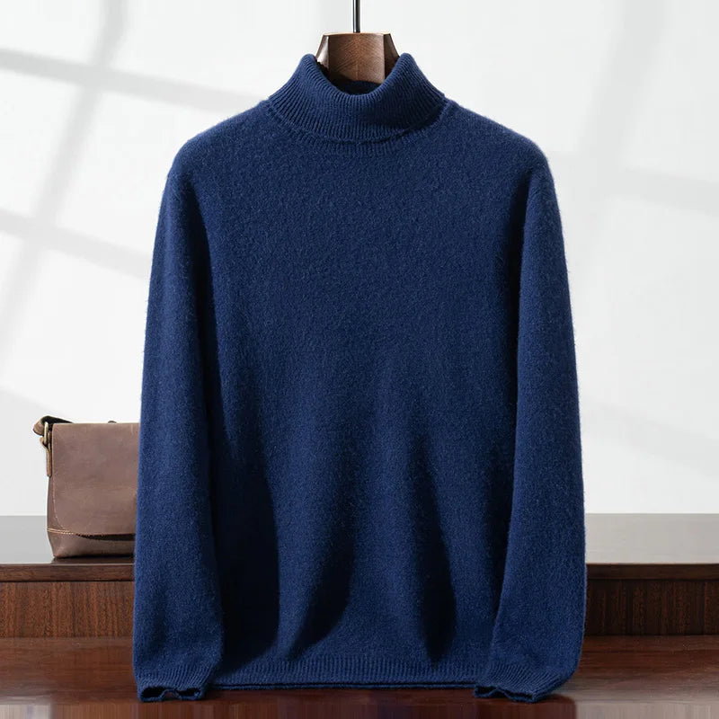 Elegante maglione a collo alto in cashmere