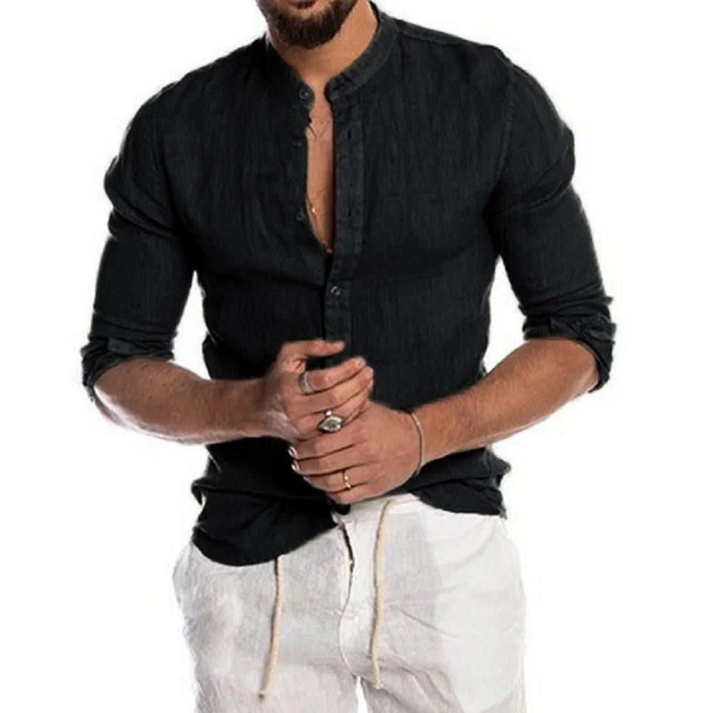 Camicia in cotone e lino