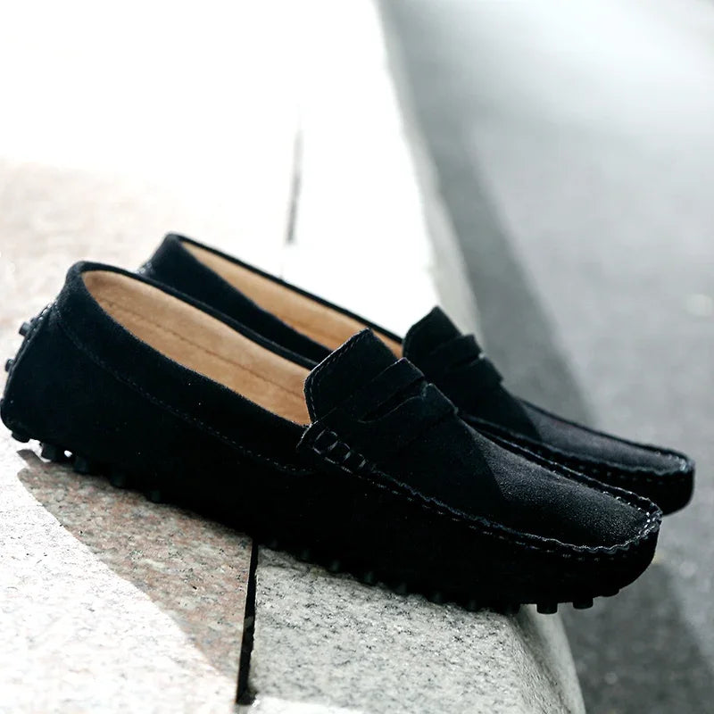 Mocassini casual in pelle scamosciata