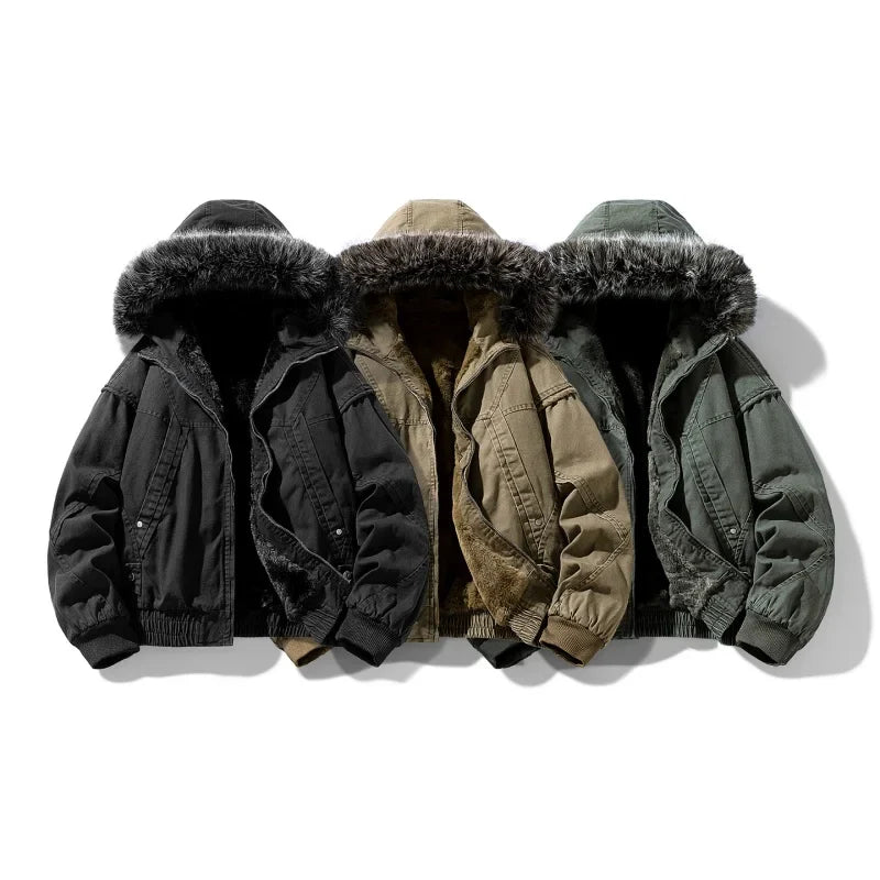 Elegante giacca cargo foderata in pile