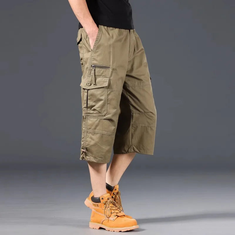 Pantaloncini lunghi in cotone Cargo