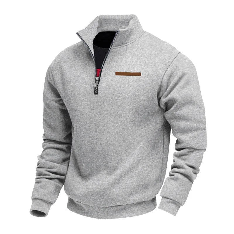 Maglione casual con zip in pile