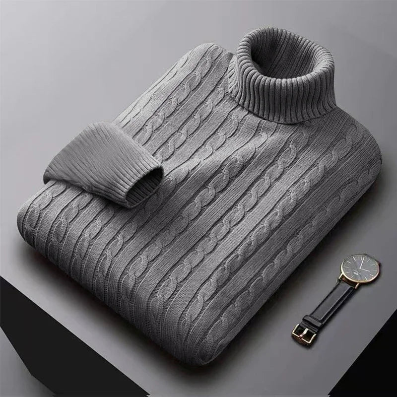 Elegante maglione a collo alto da uomo