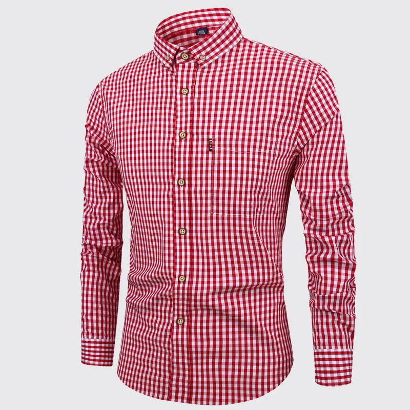 Camicia elegante in cotone a quadri