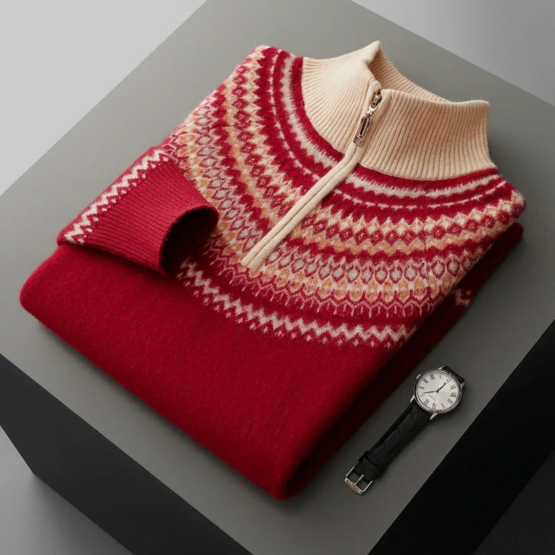 Maglione elegante con zip in cashmere