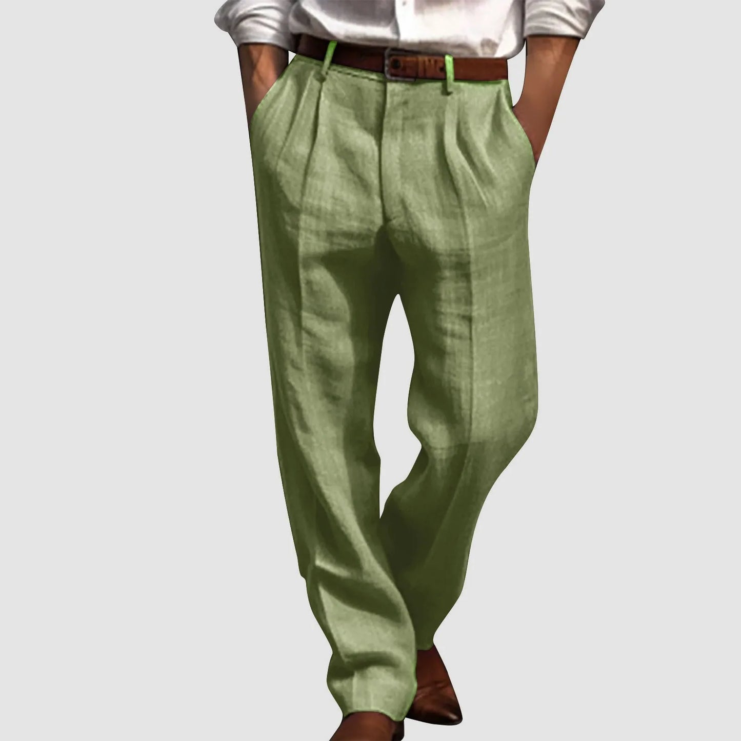 Pantaloni in cotone e lino