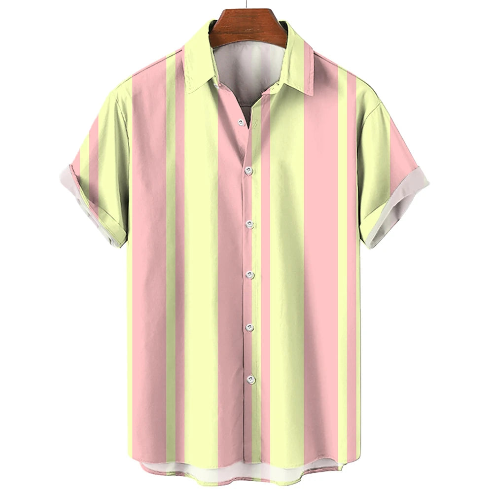 Camicia estiva a maniche corte a righe