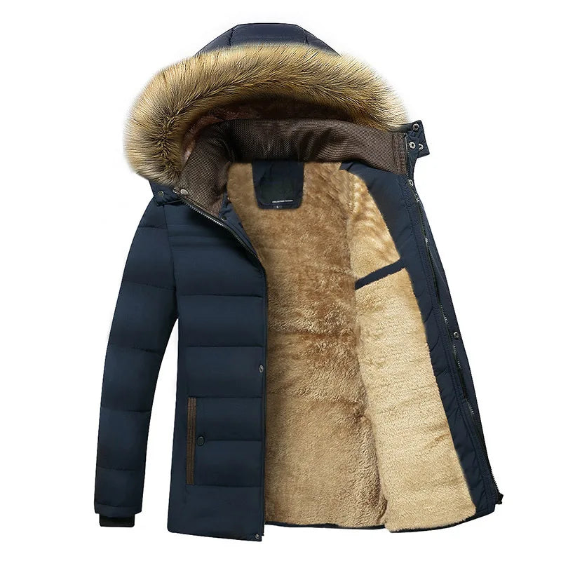 Elegante giacca invernale in cotone e pile