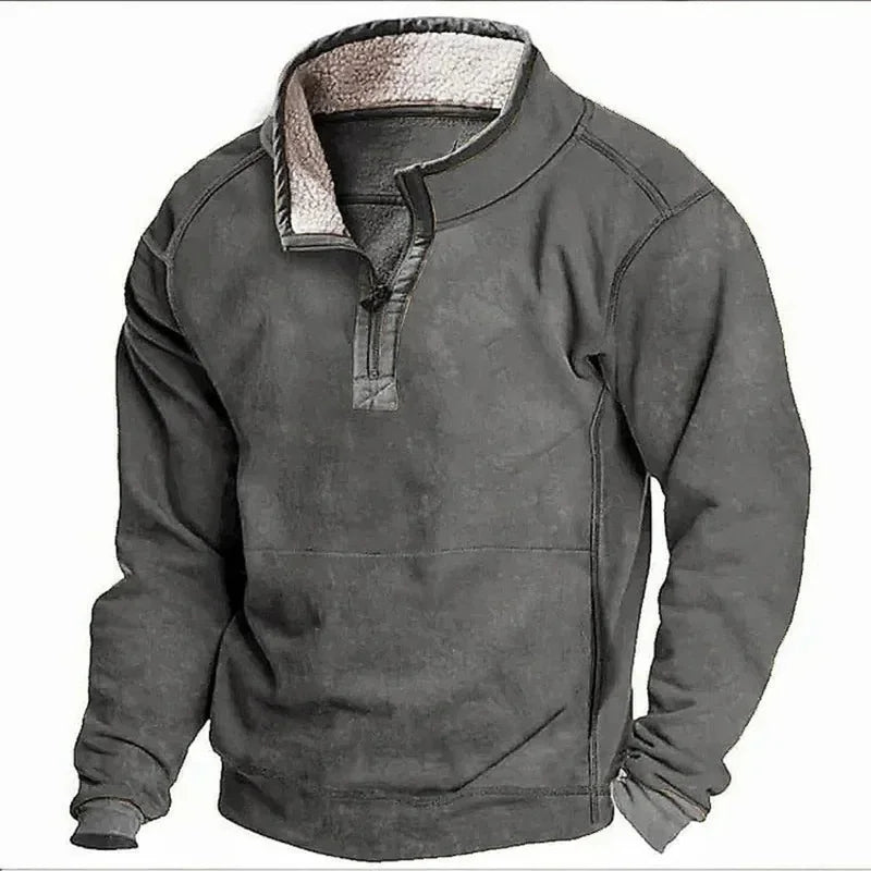 Maglione con zip in pile