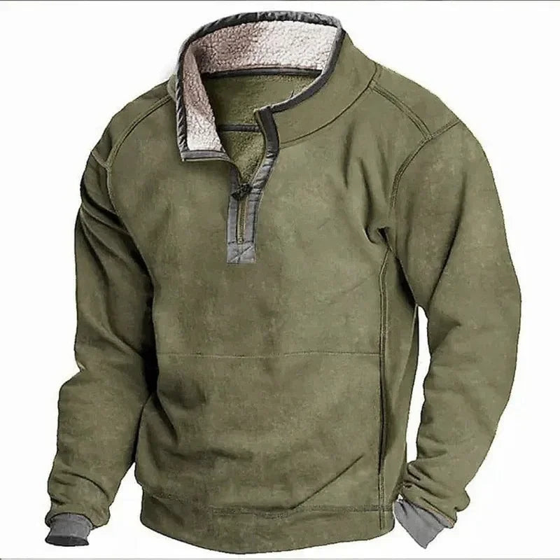 Maglione con zip in pile