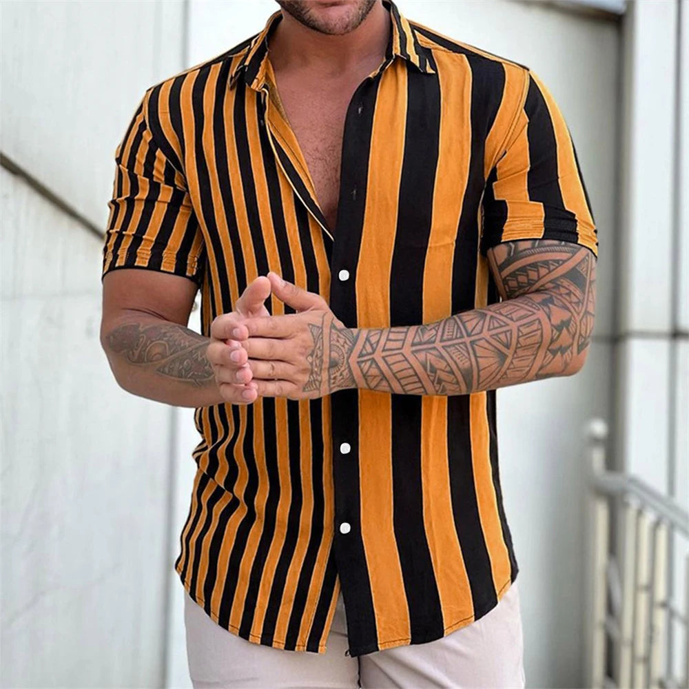 Camicia estiva a maniche corte a righe