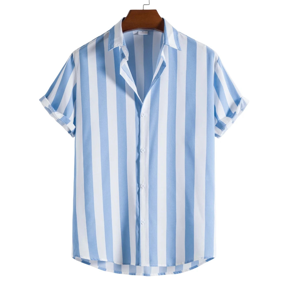Camicia estiva a maniche corte a righe