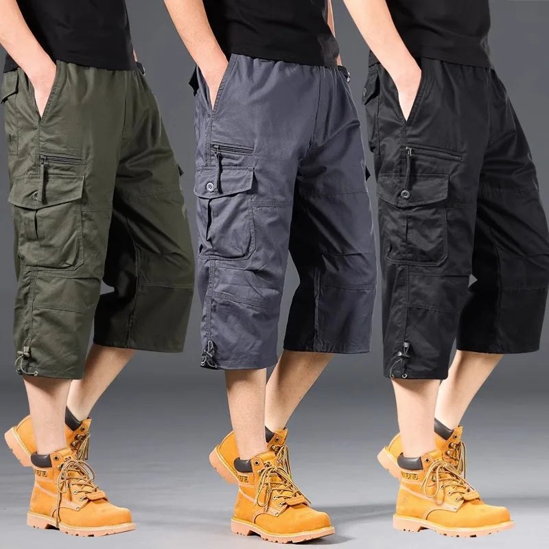 Pantaloncini lunghi in cotone Cargo