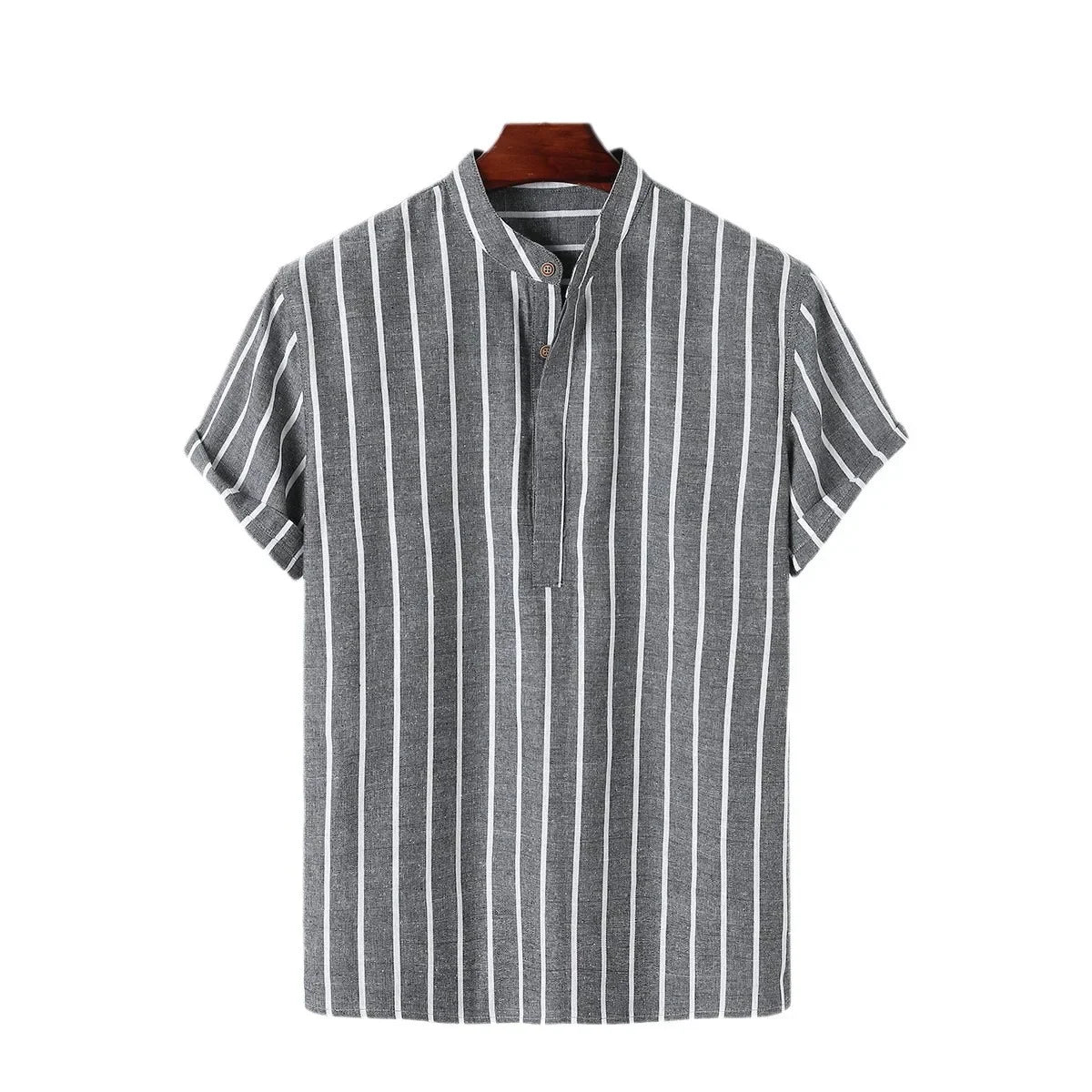 Camicia elegante a righe a maniche corte