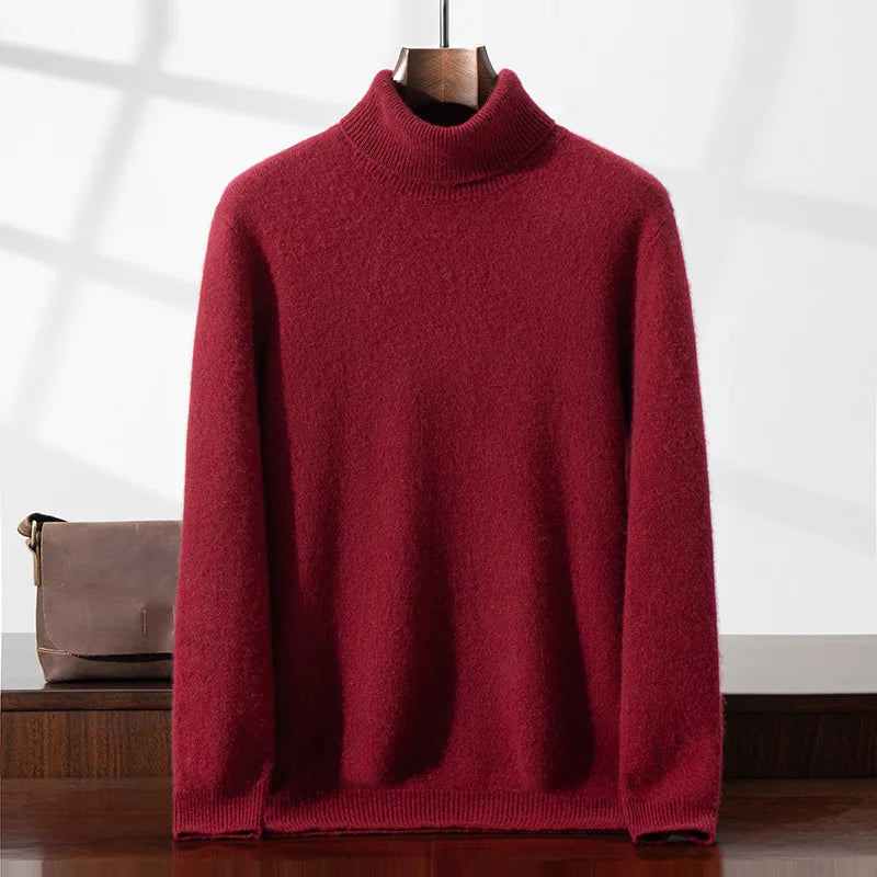 Elegante maglione a collo alto in cashmere