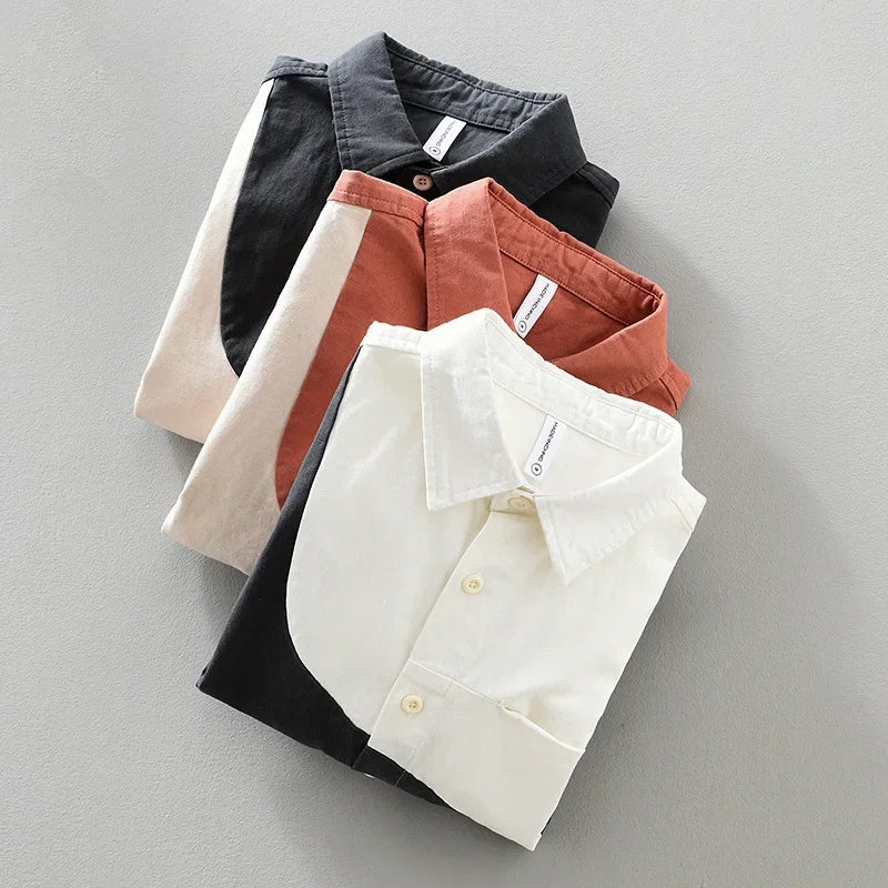 Camicia in cotone bicolore