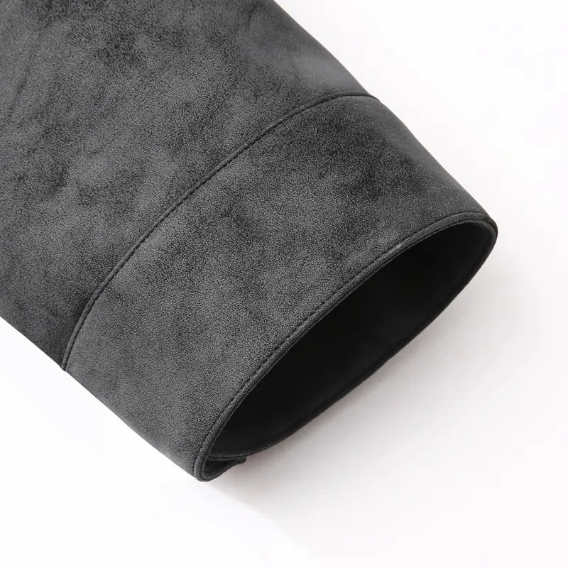 Giacca bomber in pelle scamosciata