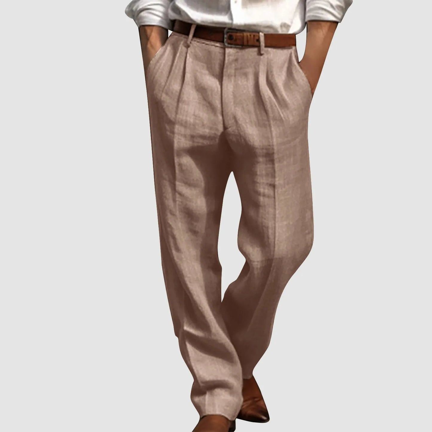 Pantaloni in cotone e lino