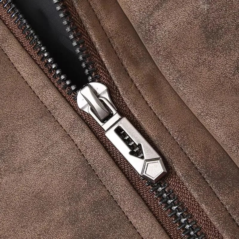 Giacca bomber in pelle scamosciata