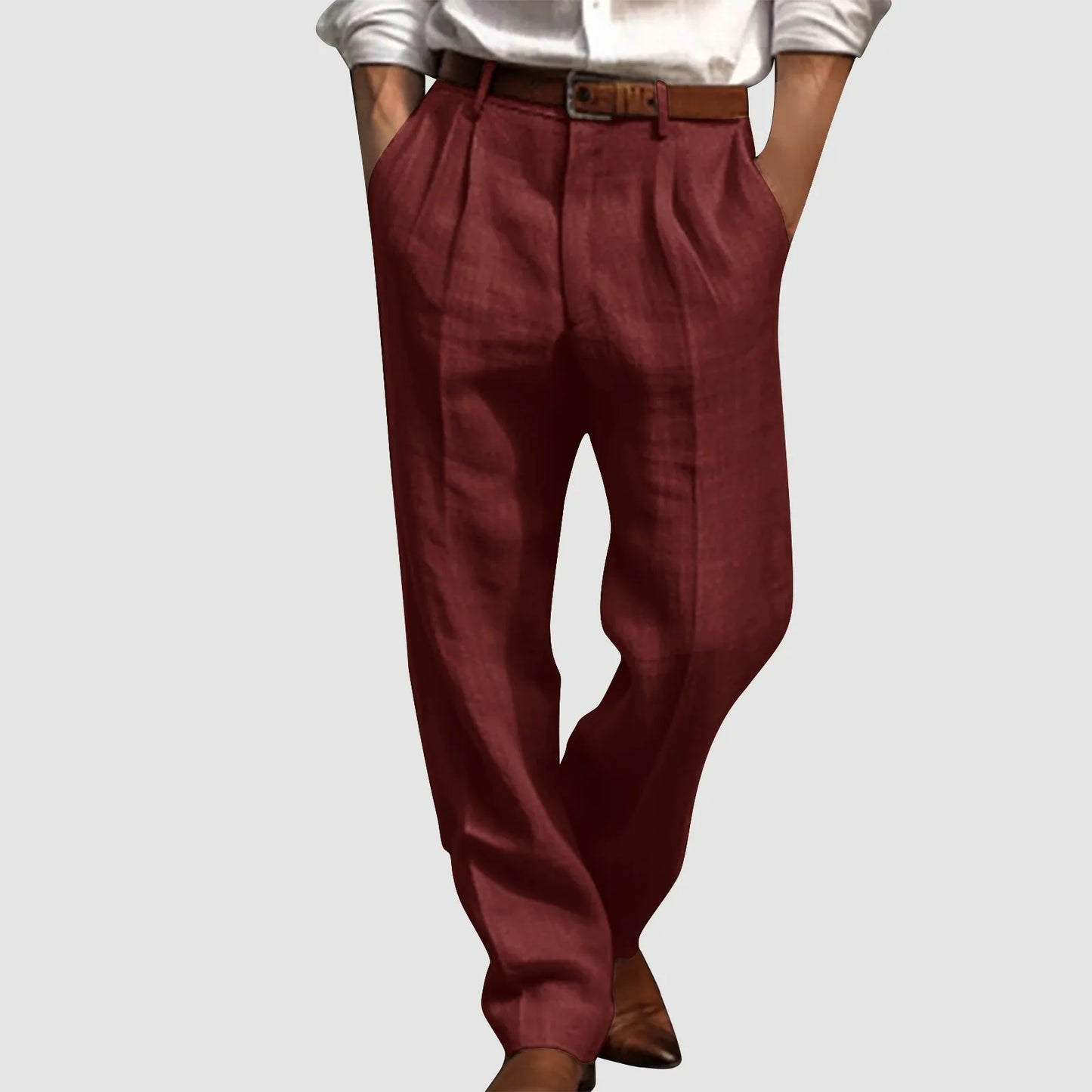 Pantaloni in cotone e lino
